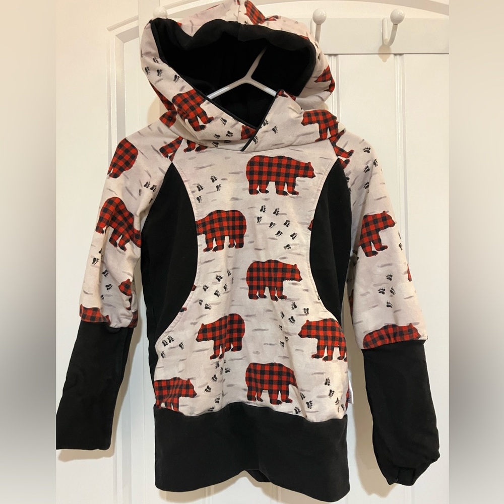 Plaid bear House on the Rock Canadian made grow with me hoodie